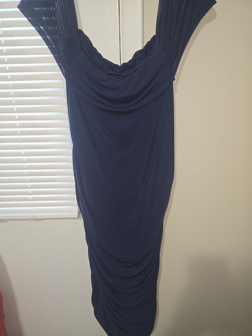 Amazon Essentials Navy Blue Draped Maxi Dress